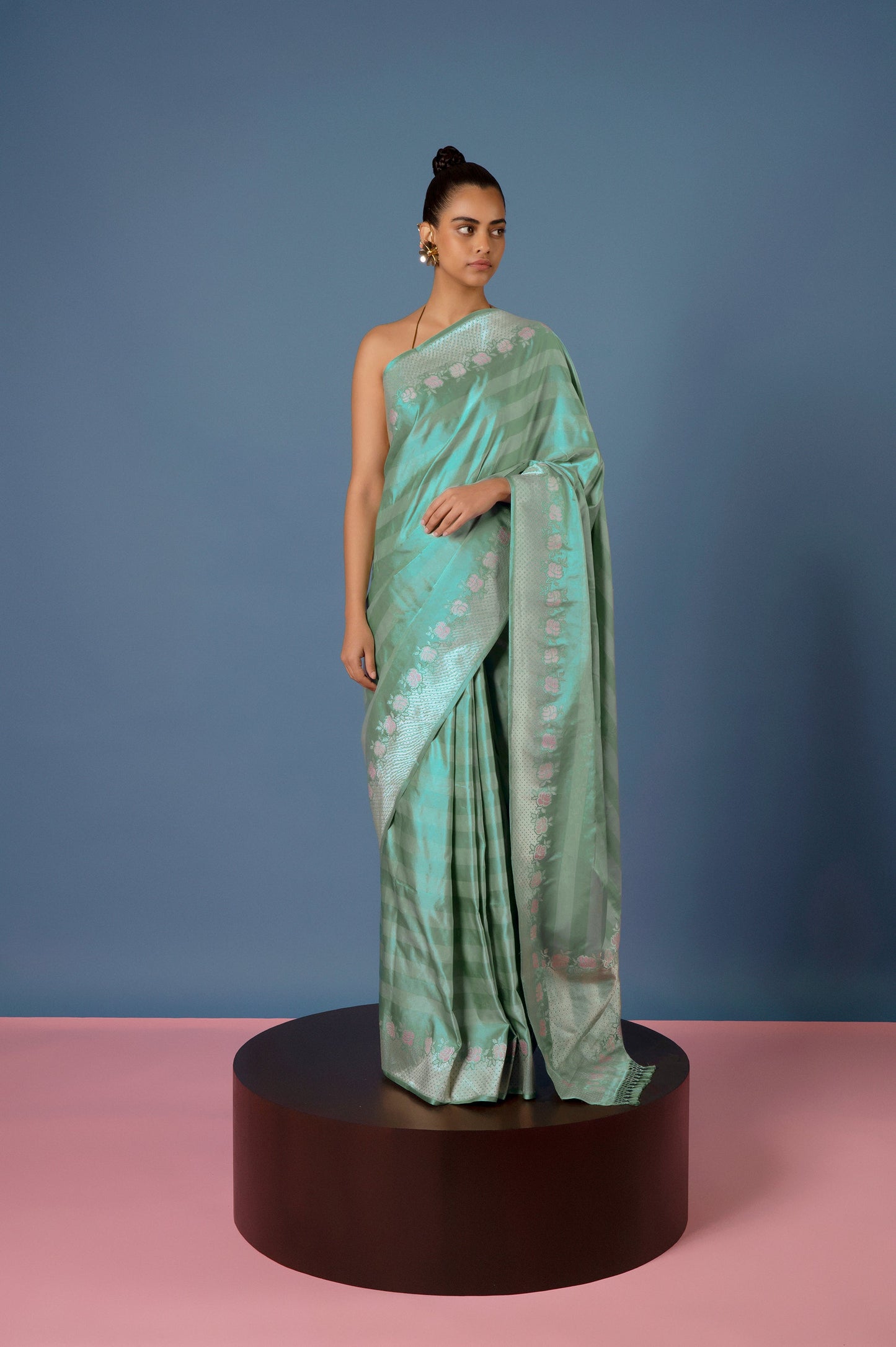 Handwoven Green Silk Sari