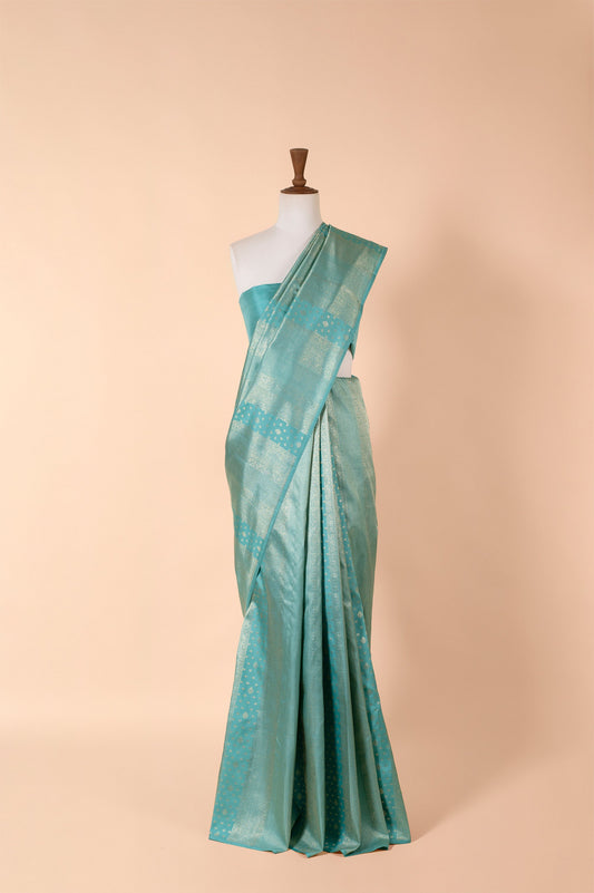 Handwoven Blue Kanjivaram Silk Sari