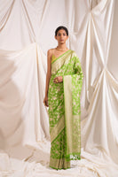Handwoven Green Silk Sari