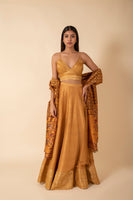 Handwoven Mustard Silk Lehenga