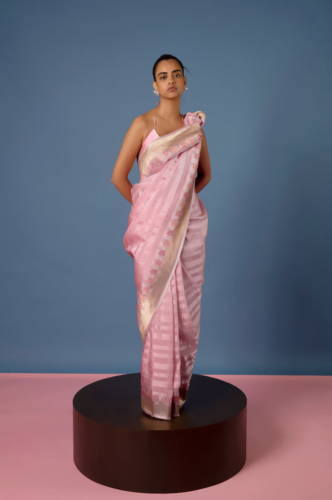 Handwoven Pink Silk Saree