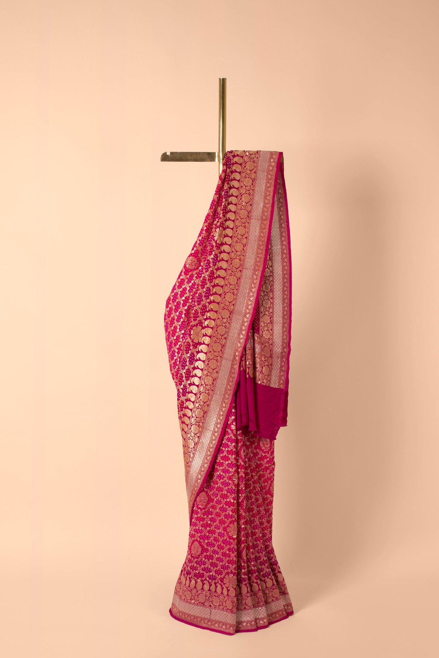 Handwoven Purple Bandhani Sari