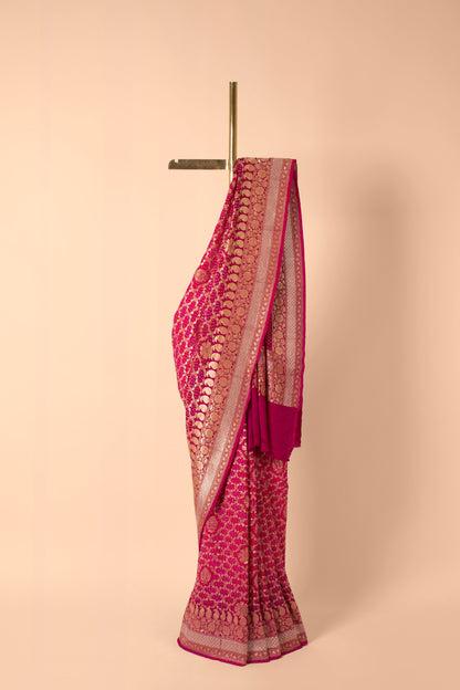 Handwoven Purple Bandhani Sari