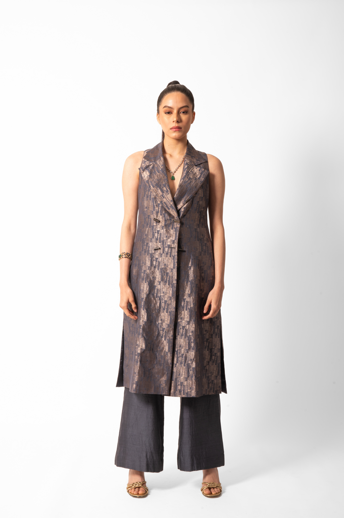 Slate Grey Double Breasted Set