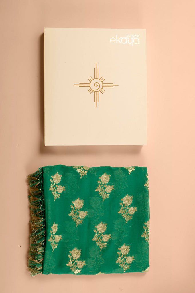Handwoven Green Dupatta Gift Box