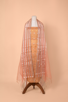 Handwoven Peach Tissue Suit Piece