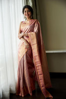 Sai Pallavi in Handwoven Pink Real Zari Kanjivaram Silk Saree