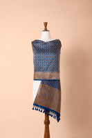 Handwoven Blue Silk Dupatta