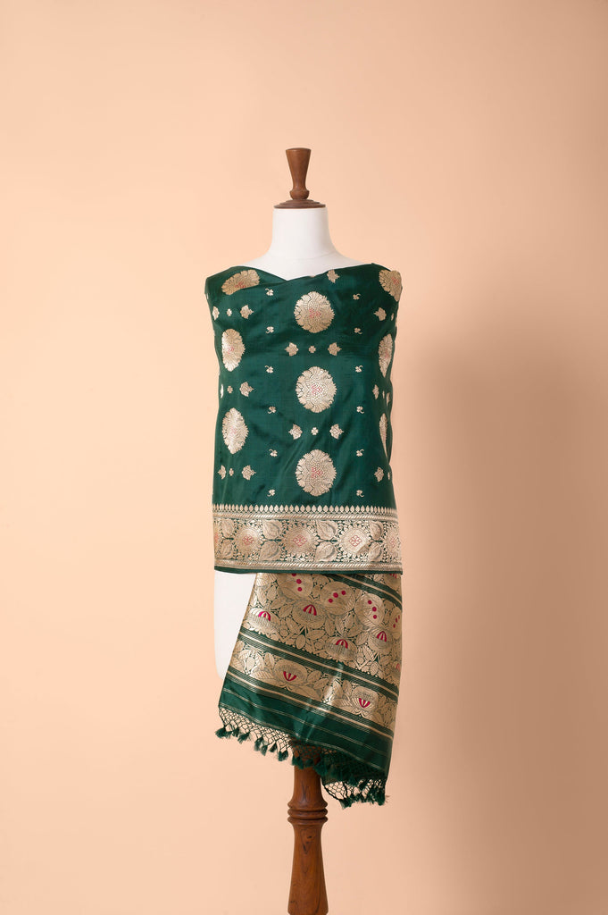 Handwoven Green Silk Dupatta