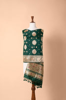 Handwoven Green Silk Dupatta