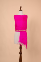 Handwoven Pink Organza Dupatta