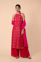 Handwoven Pink Silk kurta