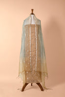 Handwoven Beige Chanderi Suit Piece