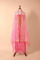 Handwoven Pink Chanderi Suit Piece