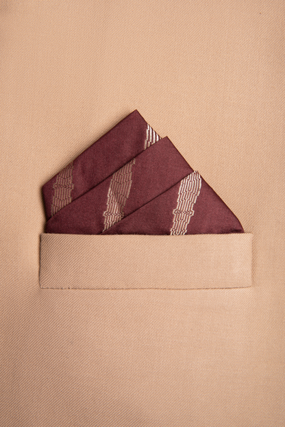 Handwoven Brown Silk Pocket Square