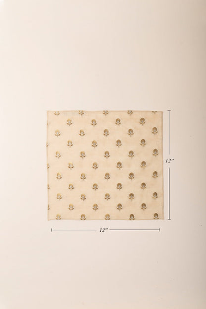 Handwoven Beige Silk Pocket Square