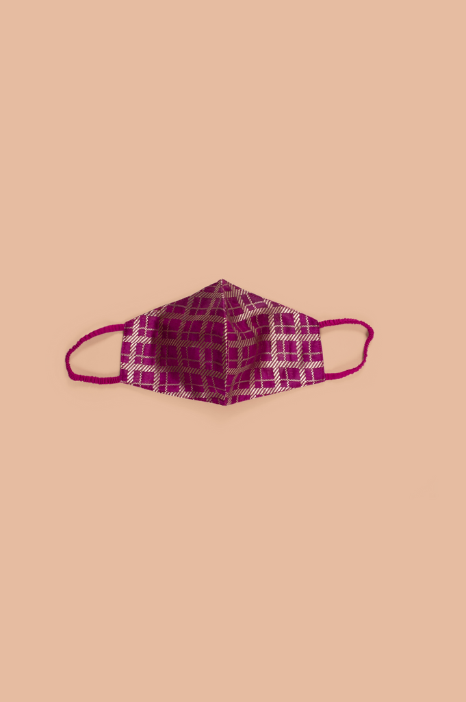 Handwoven Purple Silk Mask