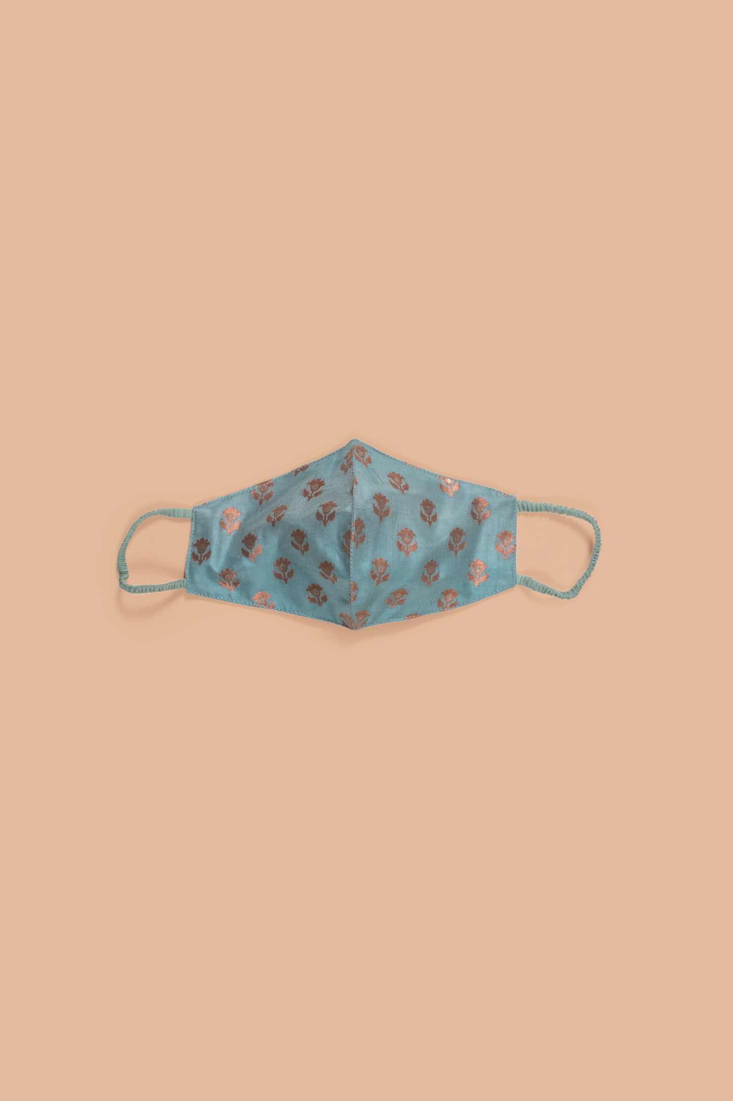 Handwoven Blue Silk Mask