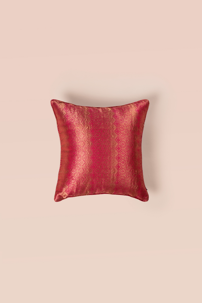 Handwoven Square Reversible Silk Cushion Cover