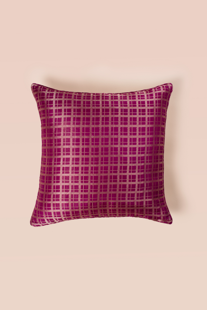 Handwoven Square Reversible Silk Cushion Cover