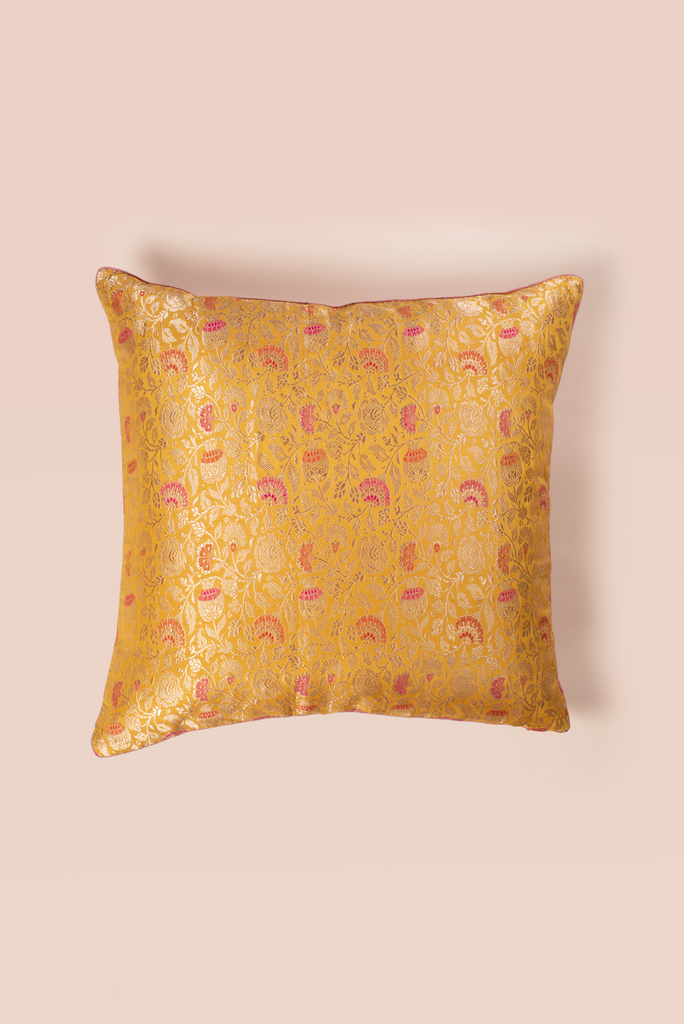 Handwoven Square Reversible Silk Cushion Cover