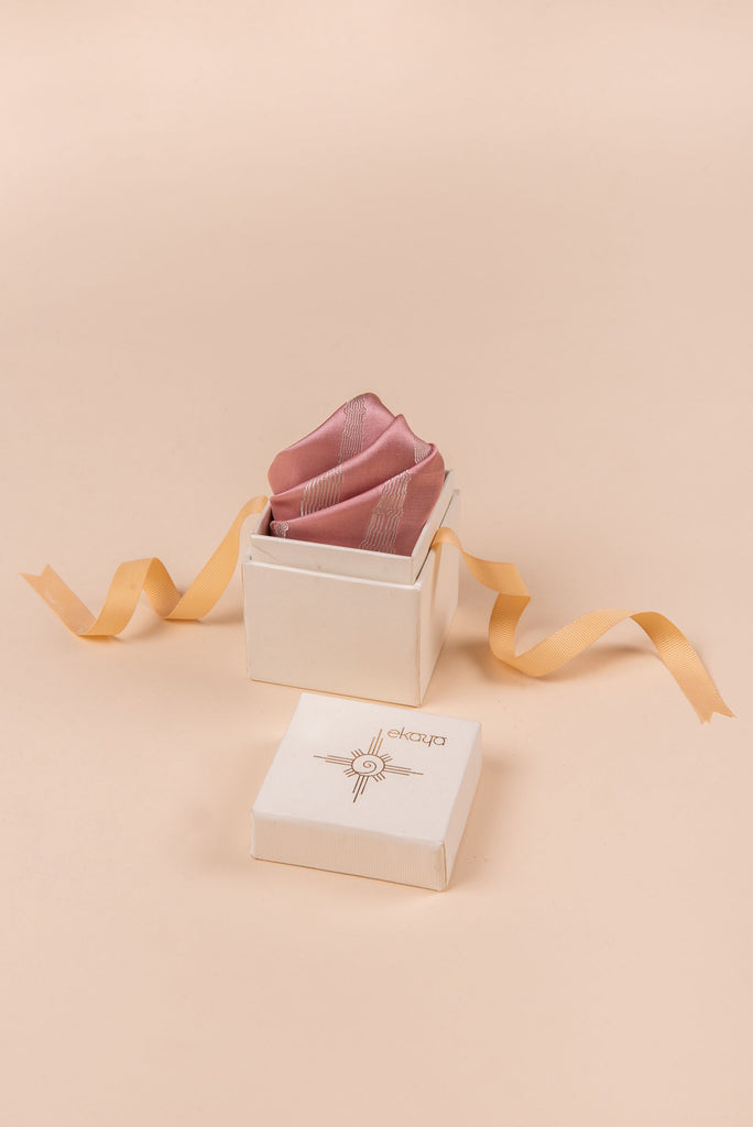 Handwoven Lilac Satin Silk Pocket Square