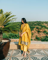 Rasna Bhasin in Midnight Sun Shawl Collar Kurta Set