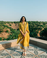 Rasna Bhasin in Midnight Sun Shawl Collar Kurta Set