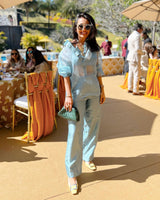 Masoom Minawala in Dusty Blue Organza Shirt Set