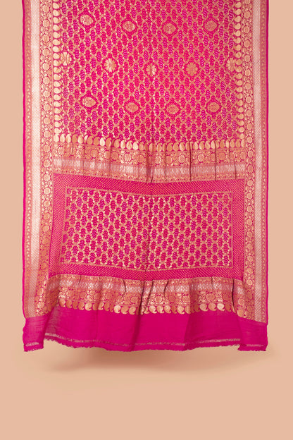 Handwoven Purple Bandhani Sari