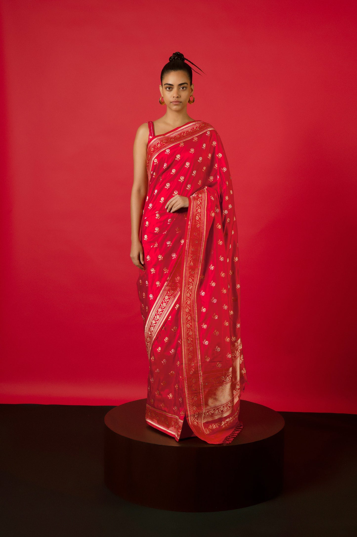 Handwoven Red Silk Saree