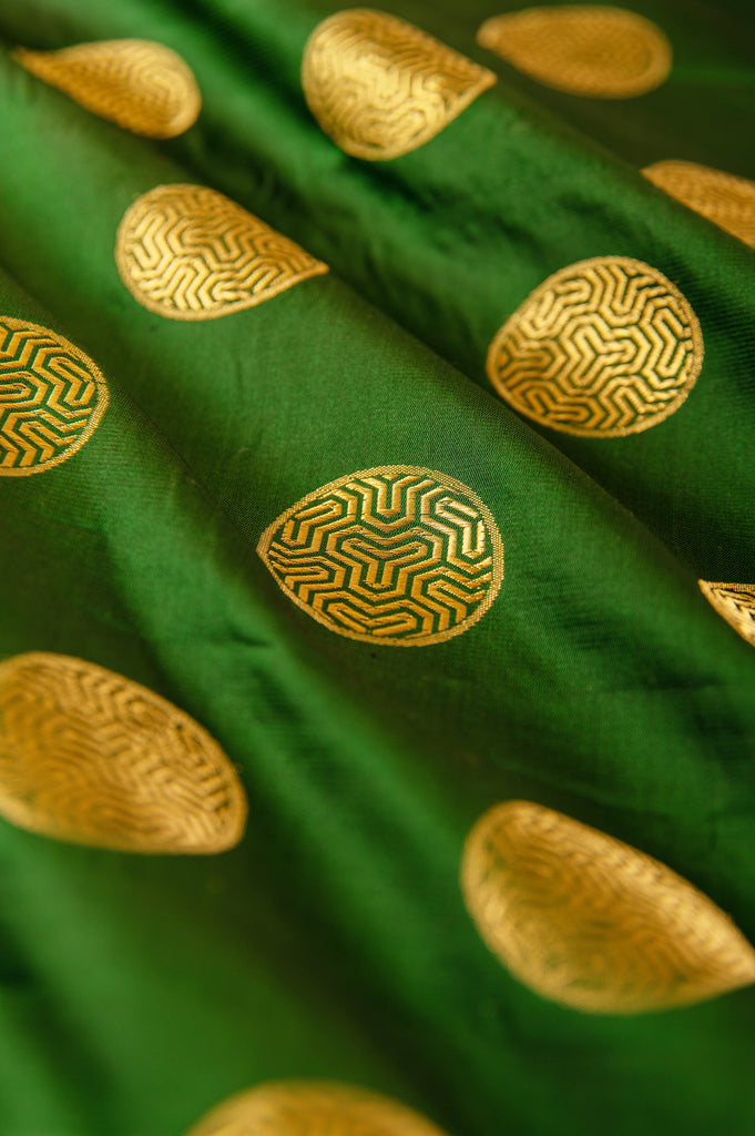 Handwoven Green Silk Fabric