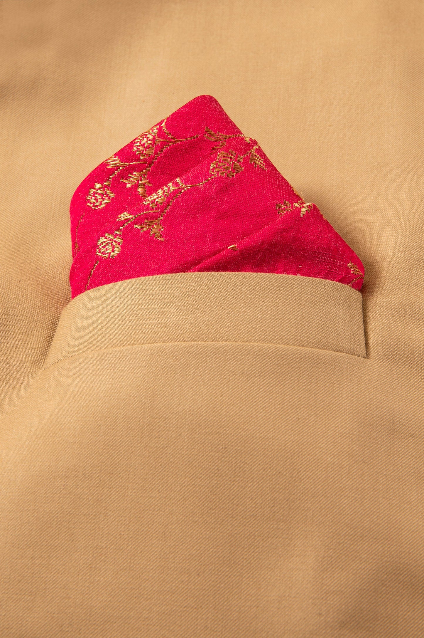 Handwoven Pink Silk Pocket Square