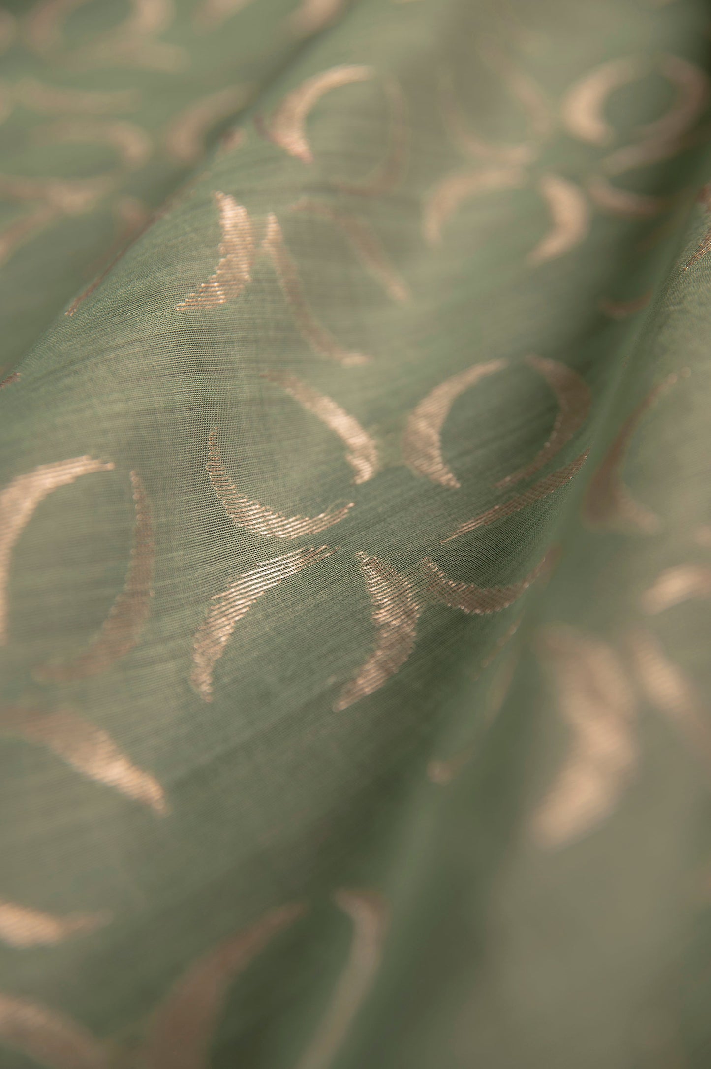 Handwoven Light Green Cotton Blouse Fabric