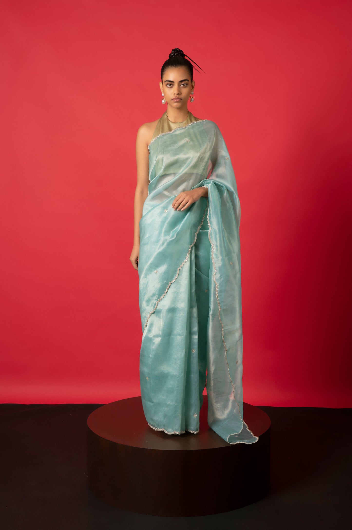 Handwoven Blue Tissue Silk Saree