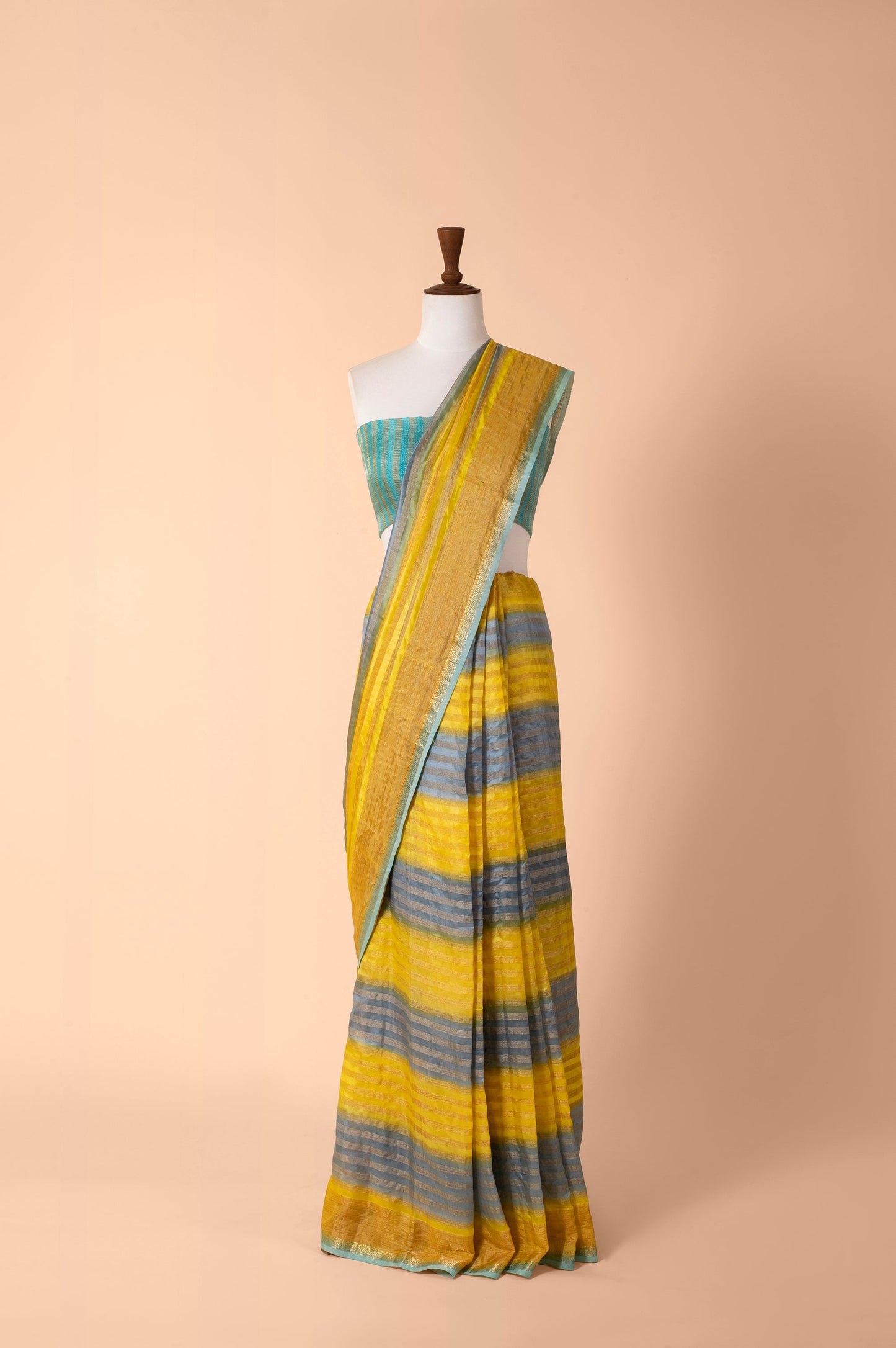 Handwoven Yellow and Grey Sari Gift Set