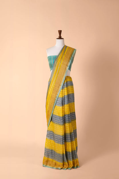 Handwoven Yellow and Grey Sari Gift Set