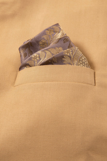 Handwoven Mauve Silk Pocket Square