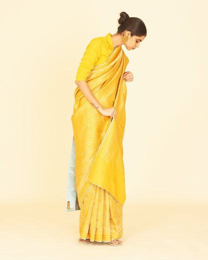 Handwoven Yellow Silk Saree