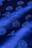 Handwoven Blue Silk Blouse Fabric