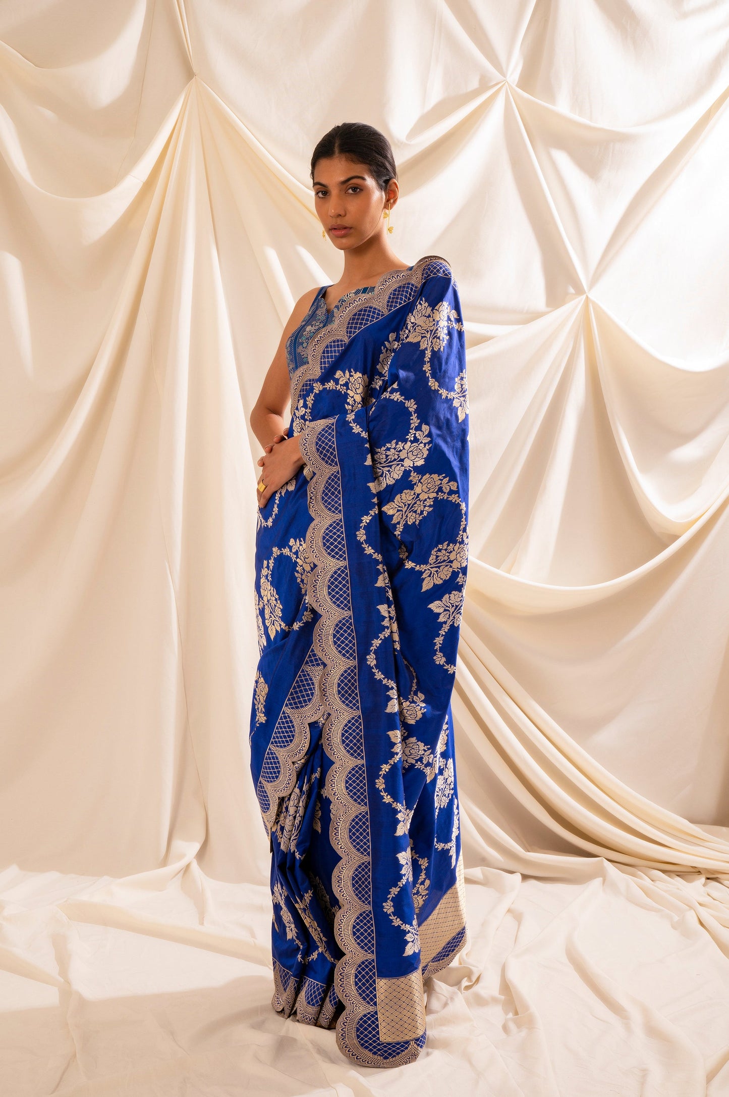 Handwoven Blue Silk Saree