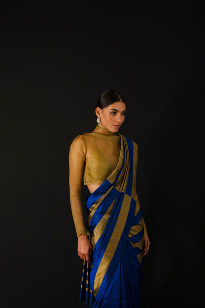 Out of The Blue Half Striped Sari