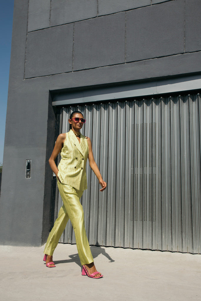 Electric Lime Double Breasted Set