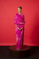 Handwoven Deep Pink Tissue Silk Sari