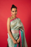 Handwoven Blue Organza Saree