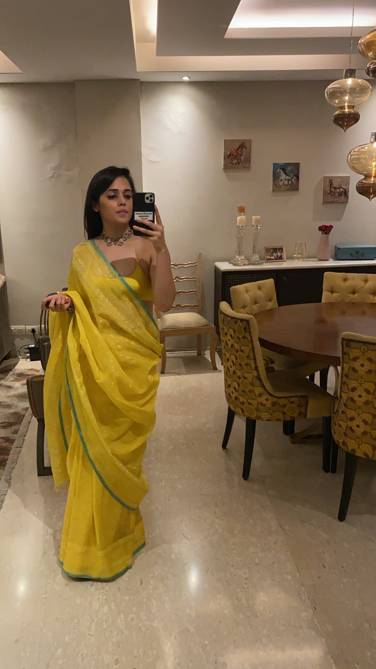 Handwoven Yellow Real Zari Cotton Sari