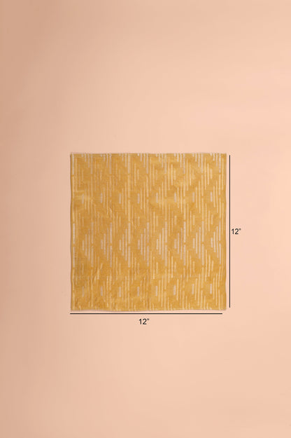 Handwoven Yellow Satin Silk Pocket Square