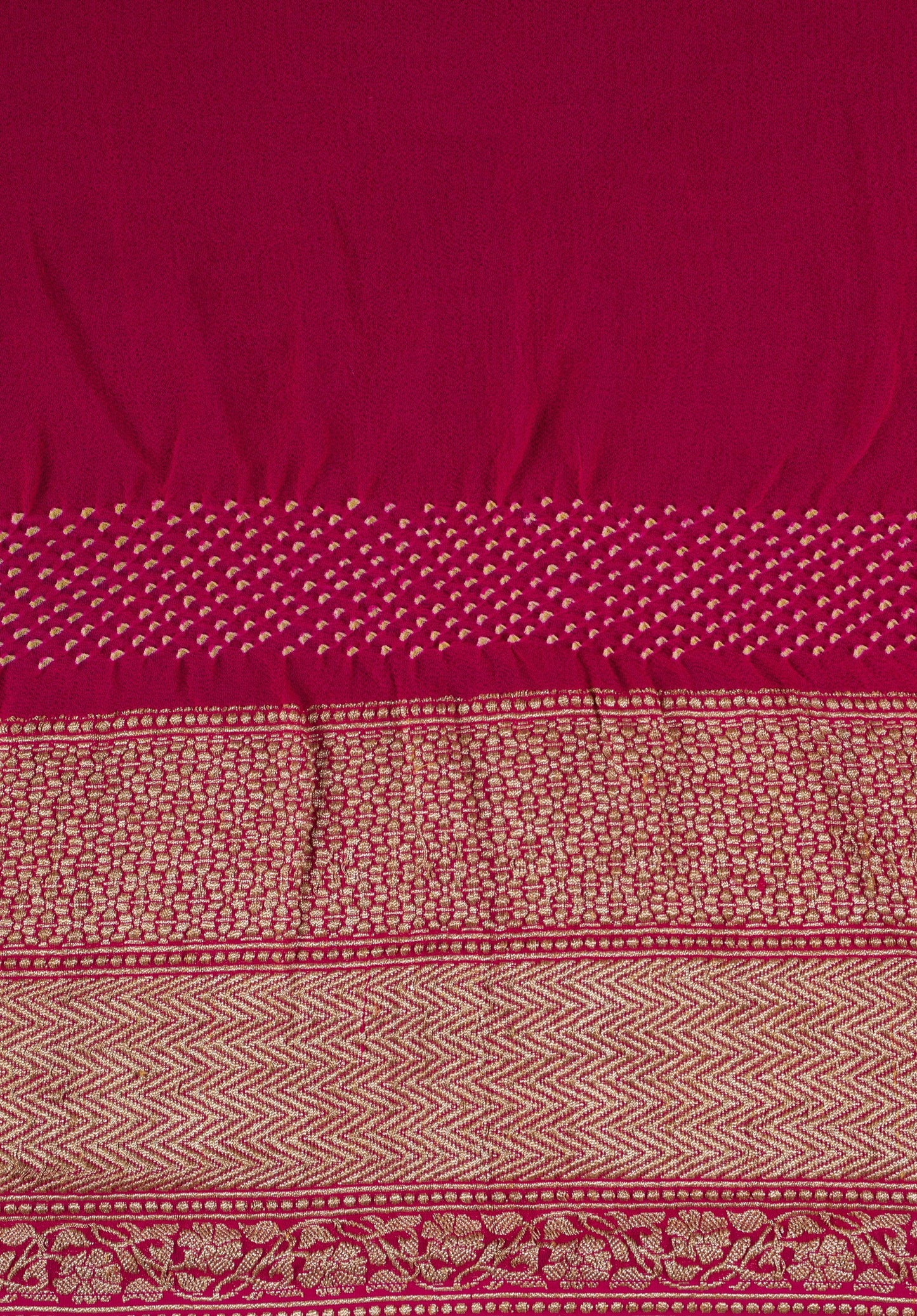 Handwoven Pink Bandhani Sari