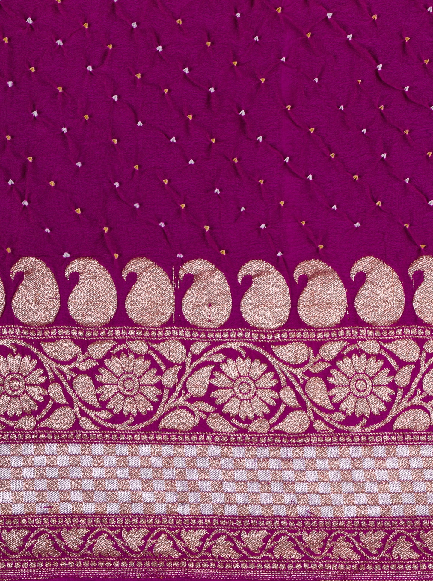 Handwoven Purple Bandhani Sari