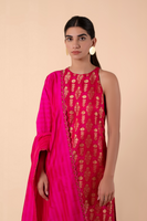 Handwoven Pink Silk kurta